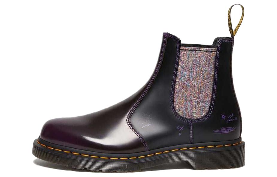 Dr. Martens X BT21 2976 Leather Chelsea Boots 'Purple Black' Women's