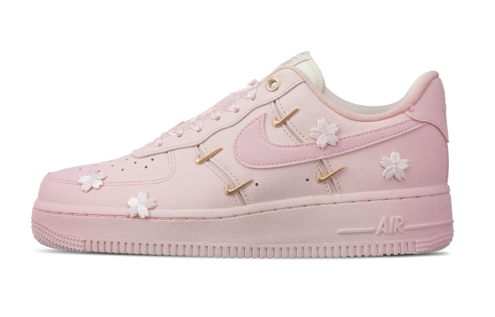 Nike Air Force 1 Cherry Blossom Love Anti-Slip Wear-Resistant Low-Top Skateboard Shoes Women's Pink