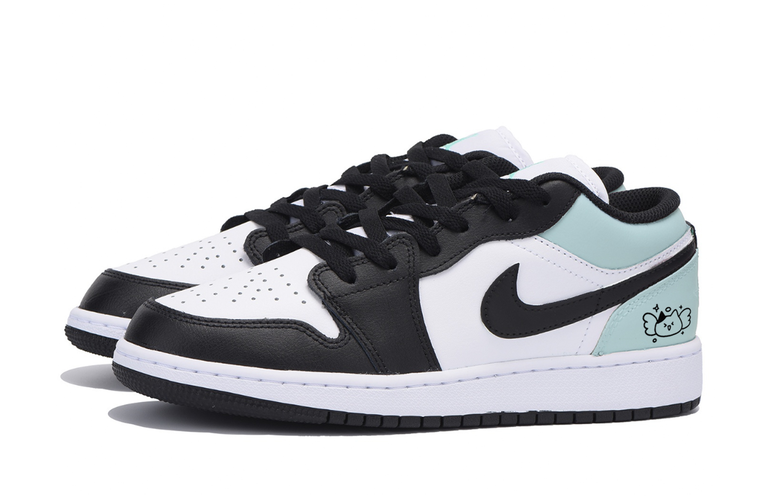 Jordan Air Jordan 1 Puppy Fragment Anti-Slip Wear-Resistant Low-Top Vintage Basketball Shoes Men's Black Tiffany купить в интернет-магазине Yoocart с быстрой доставкой по России.