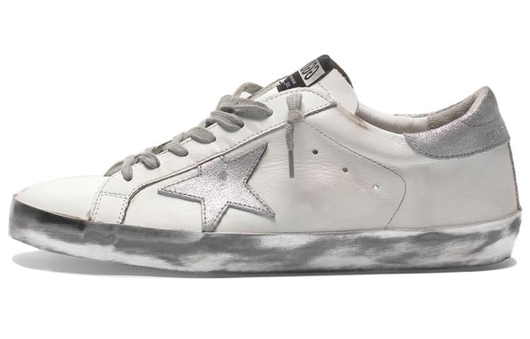 Golden Goose Super-Star Low-Top Stylish Skateboarding Shoes Men's Silver Tail
