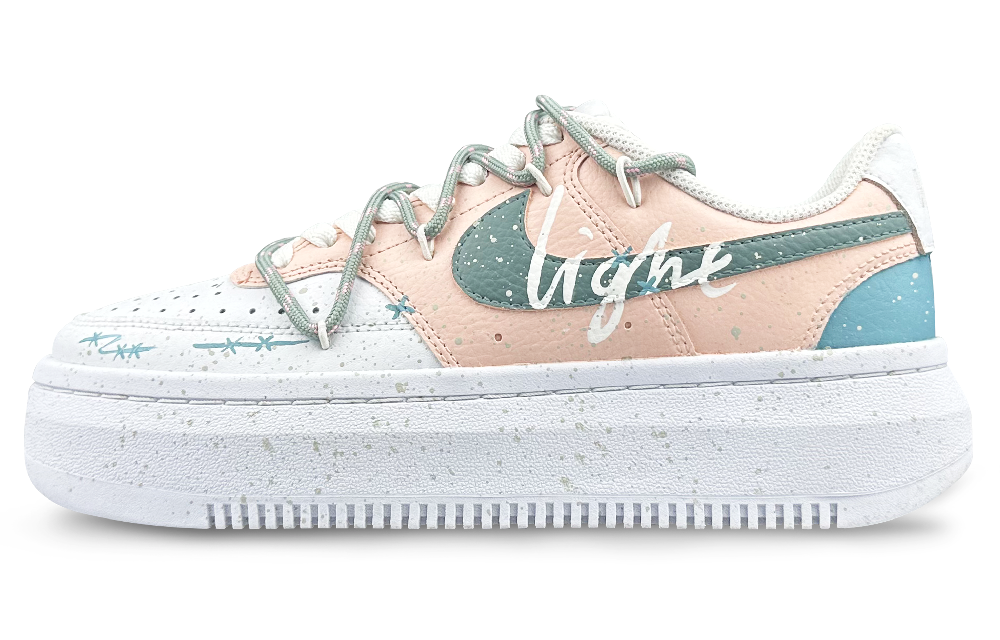 Nike Court Vision 1 Skateboard Shoes Women's Low top Pink/Green/White