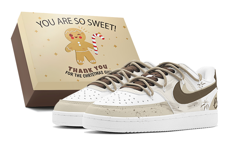 Nike Court Vision 1 Heart Firework Low top Skateboard Shoes Men's Yellow Brown