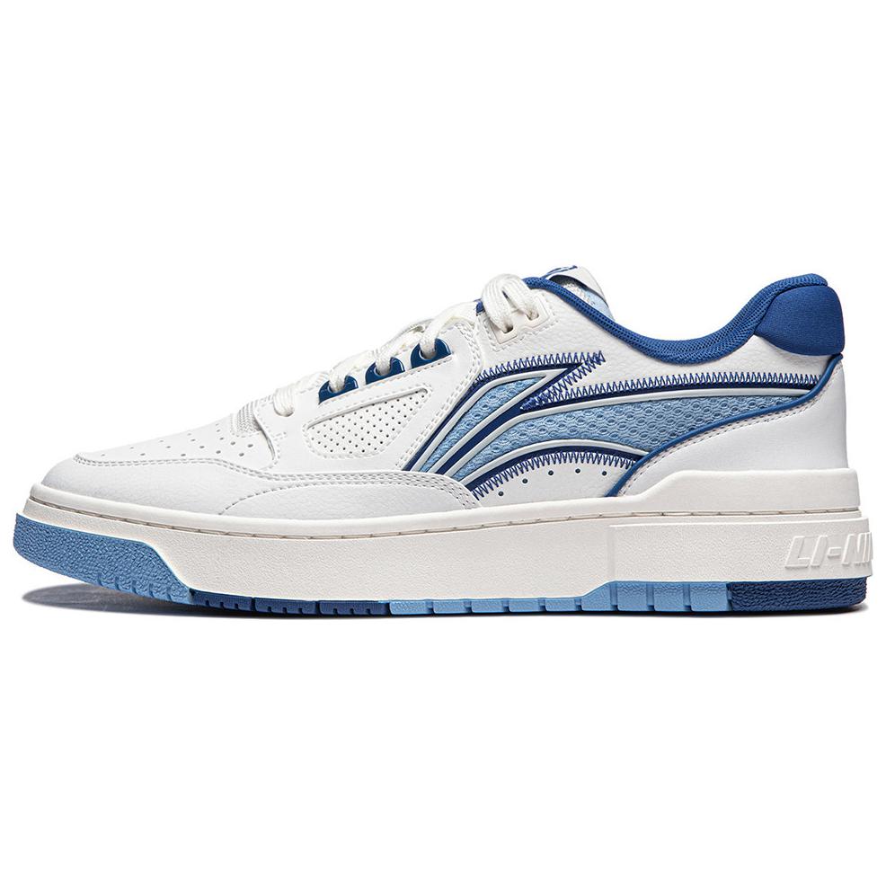 LiNing Rookie Slip Resistant Cushioning, Lightweight, And Breathable Low Top Skateboard Shoes Unisex White Blue