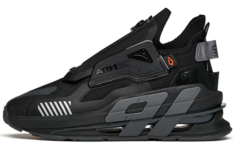 Anta AT91 Anti-Slip And Wear-Resistant Coverage Mid-Top Running Shoes Men's Black