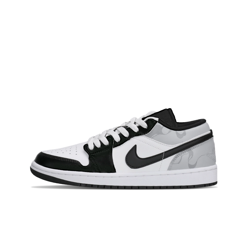 Jordan Air Jordan 1 Lightweight Low top Skateboard Shoes Unisex Black Gray White