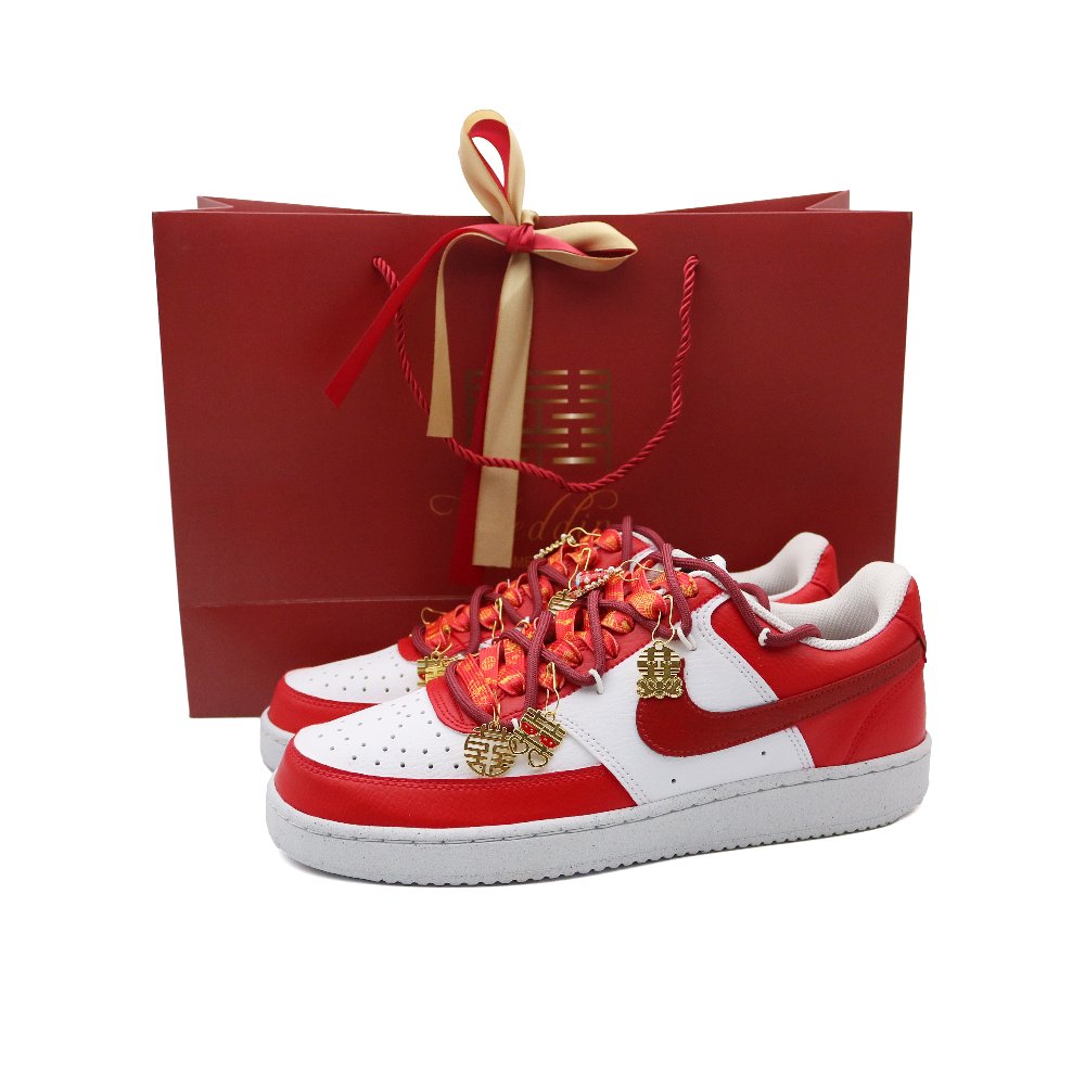 Nike Court Vision Low Top Skateboard Shoes Unisex Red