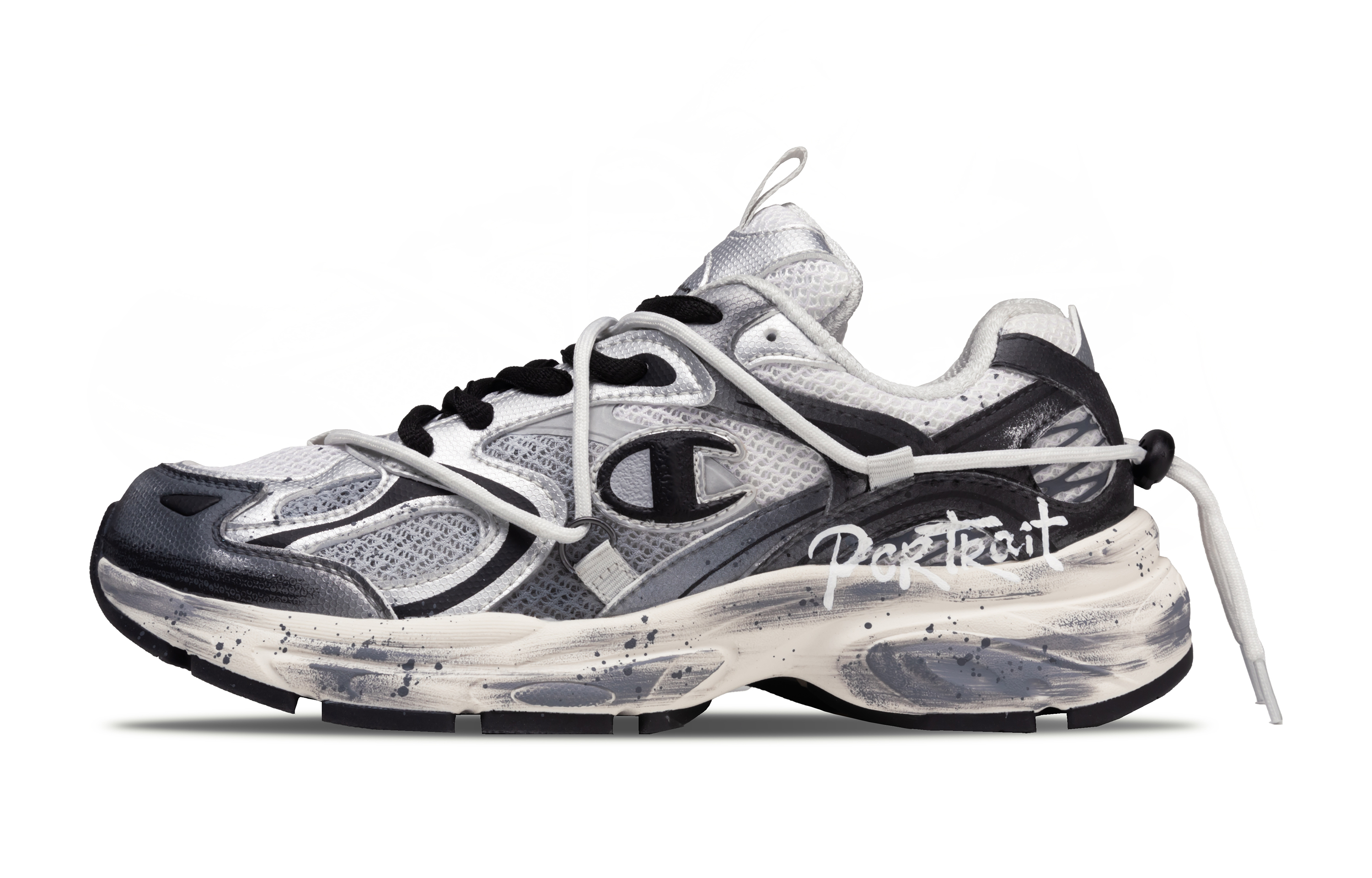 Champion Slip Resistant Abrasion Resistant Low top Running Shoes Unisex Silver Gray