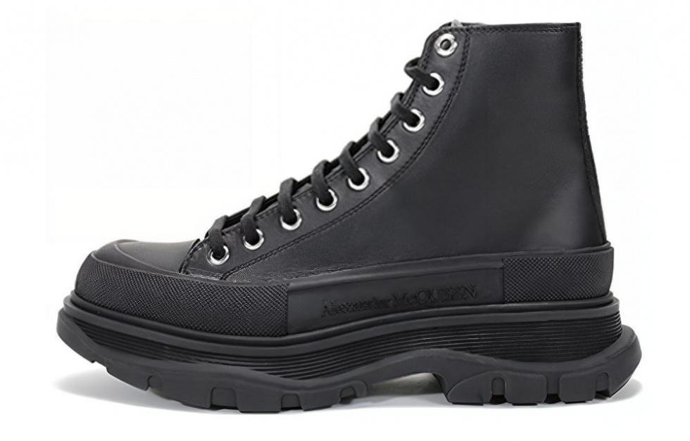Alexander McQueen Tread Slick Lace Up Boot 'Triple Black Leather'