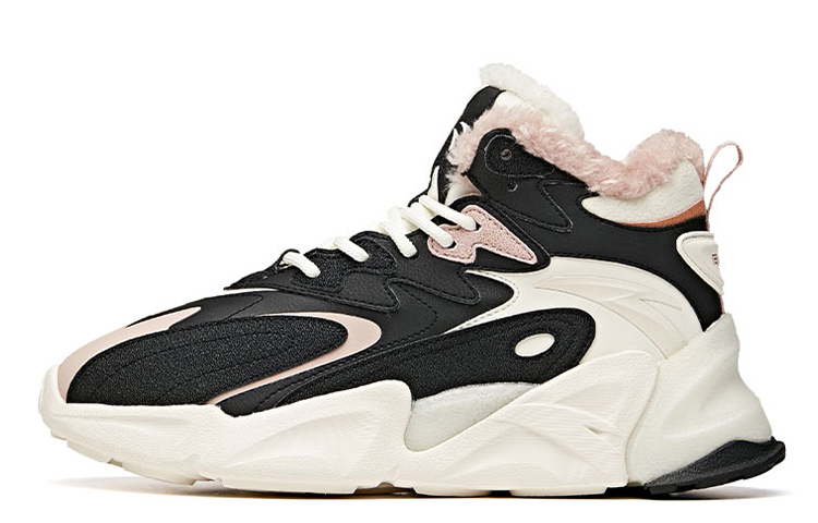 Anta Life Collection Cushioning Anti-Slip And Wear-Resistant Mid-Top Athletic Shoes Women's Black White
