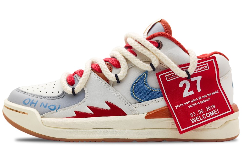 Jordan Stadium 90 Durable Breathable Low-Top Basketball Shoes Unisex White Blue