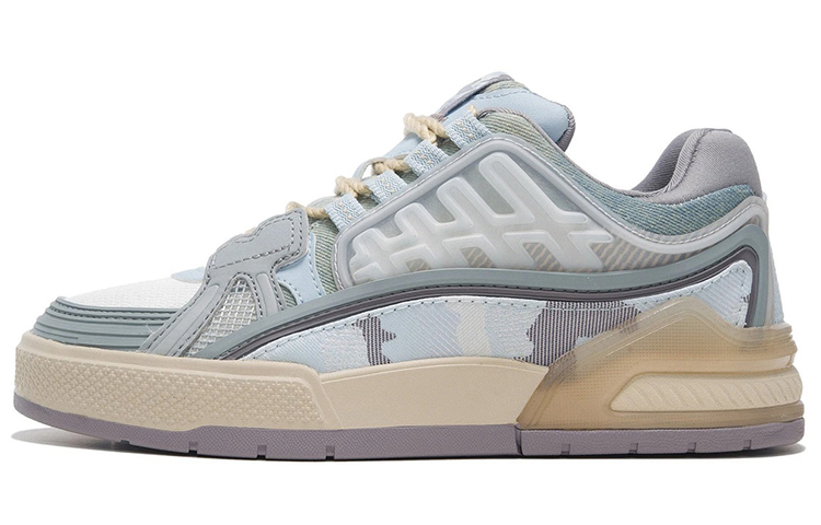 LiNing Millennium Era Low-Top Skateboard Shoes Women's Blue Gray