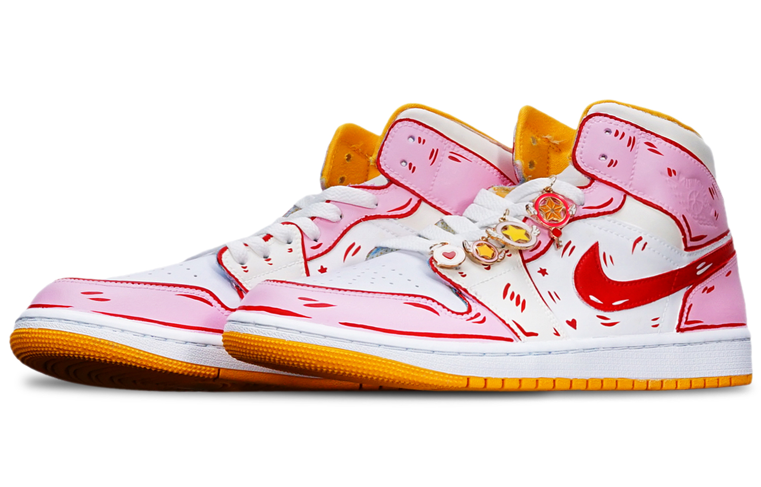Jordan Air Jordan 1 Mid High Top Vintage Basketball Shoes Women's Pink White купить в интернет-магазине Yoocart с быстрой доставкой по России.