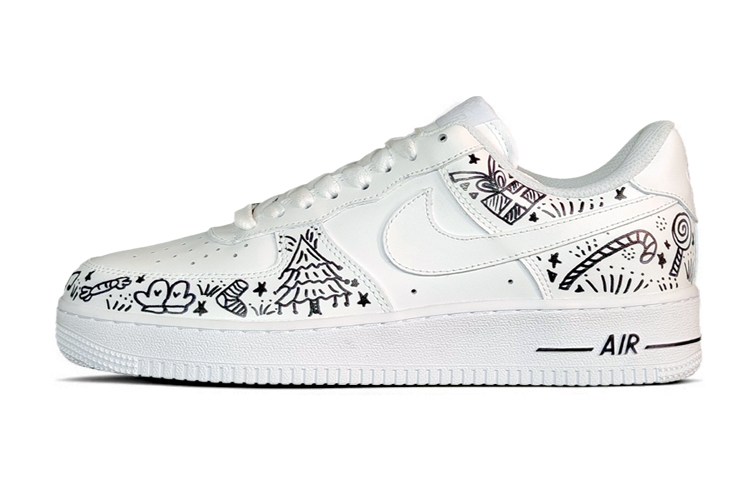 Nike Air Force 1 Low Air Force 1 Low-Top Skateboard Shoes Women's Black White