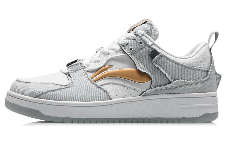 LiNing Layer Pro Coverage Warm Slip-Resistant Low-Top Skateboard Shoes Men's White Gray