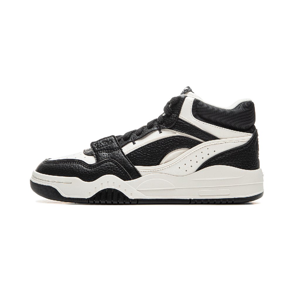 LINING Moonlight White HI Skateboard Shoes Women's Mid-Top Black White
