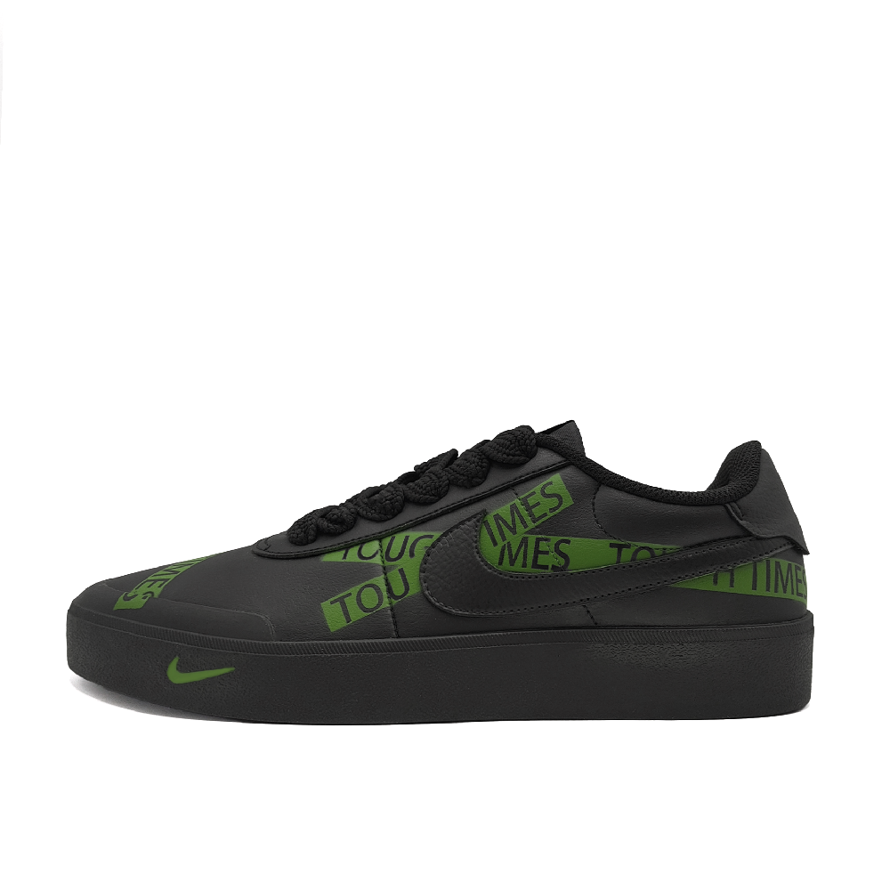 Nike Court Shot Green Ribbon Abrasion Resistant Low Top Skateboard Shoes Unisex Black