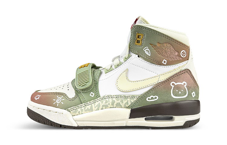 Jordan Legacy 312 High-Top Vintage Basketball Shoes Men's Brown Red
