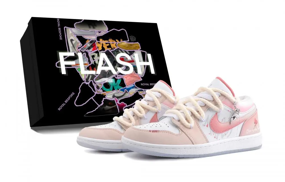 Jordan Air Jordan 1 Love At First Sight, Box Included Low top Vintage Basketball Shoes Women's Pink