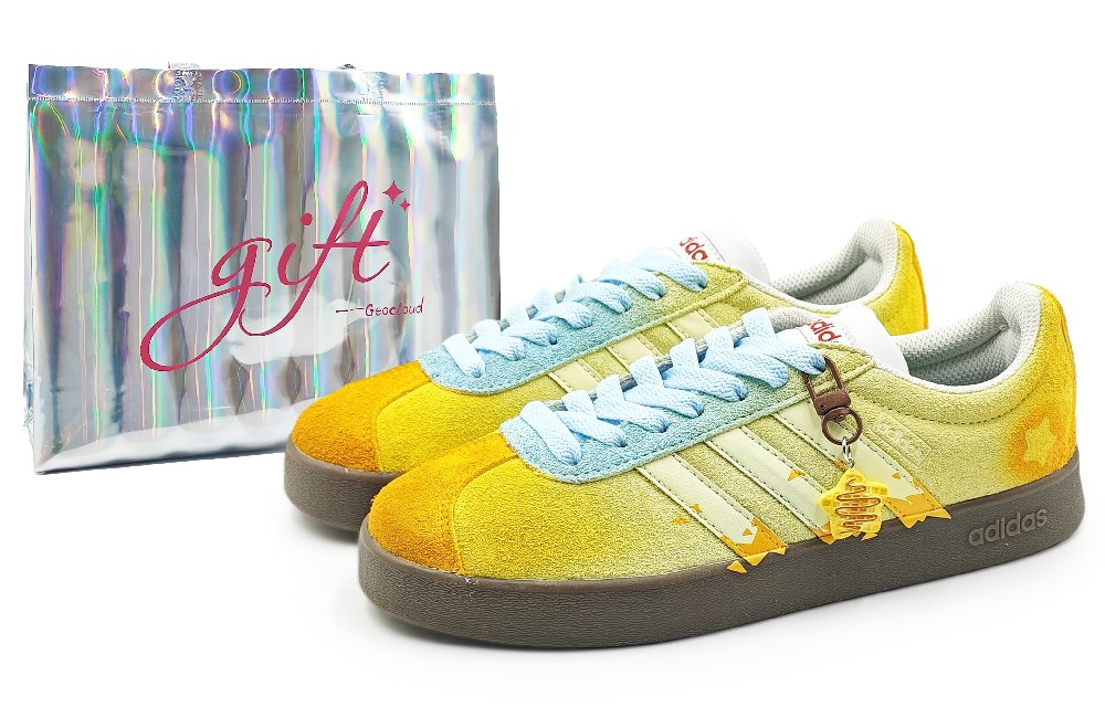 Adidas VL COURT 2.0 Cushioning, Wear Resistant Low Top Skateboard Shoes Unisex Yellow