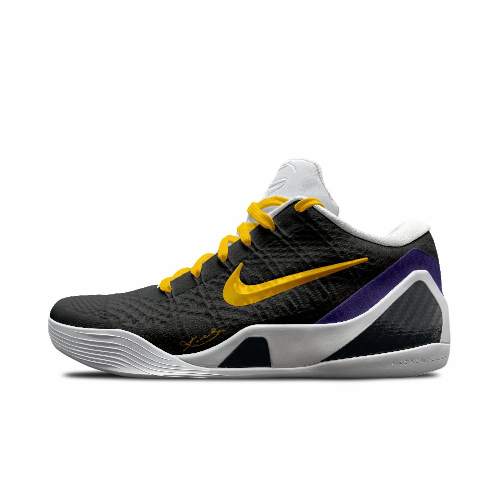 Nike Kobe 9 Anti-Slip Wear-Resistant Low-Top Basketball Shoes Unisex Black Gold
