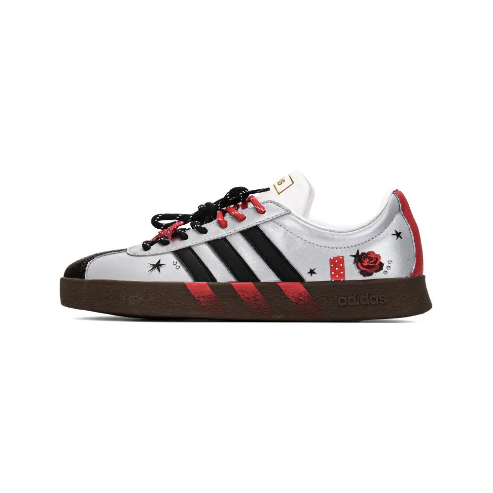 Adidas Neo VL Court 2.0 Abrasion Resistant Low top Skateboard Shoes Unisex Black Silver