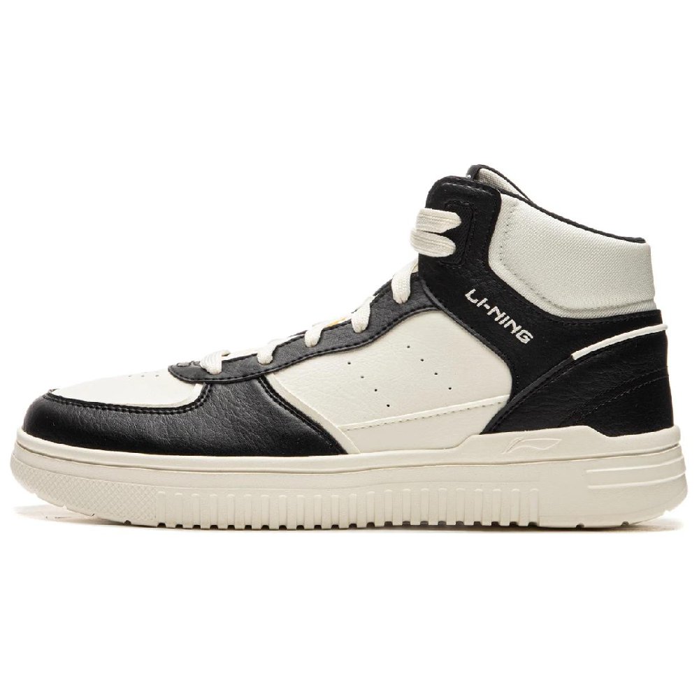 LiNing Azure Cloud HI Slip Resistant, Abrasion Resistant, Breathable High Top Skateboard Shoes Men's Black White