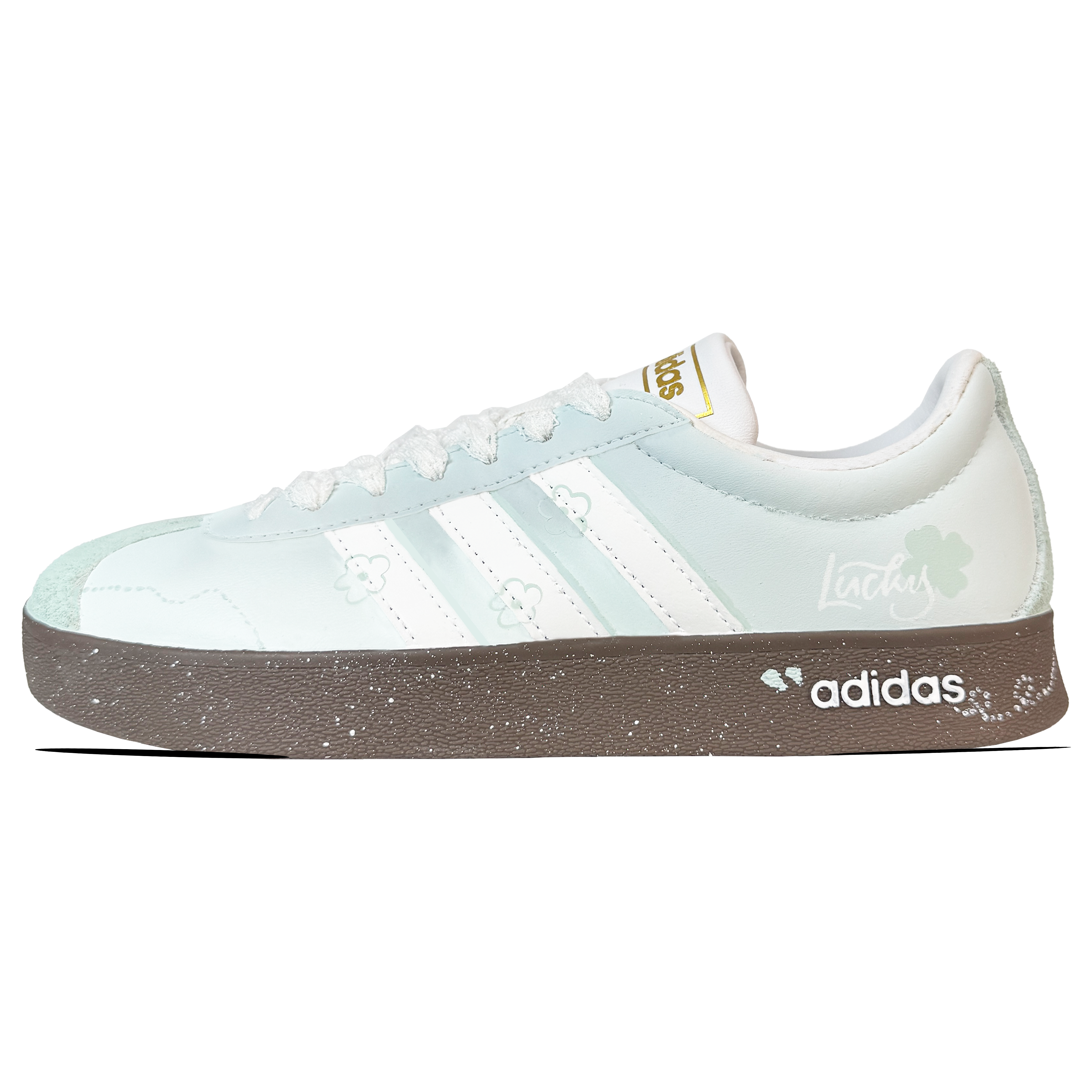 Adidas VL COURT 2.0 Abrasion Resistant Low top Skateboard Shoes Unisex Green White