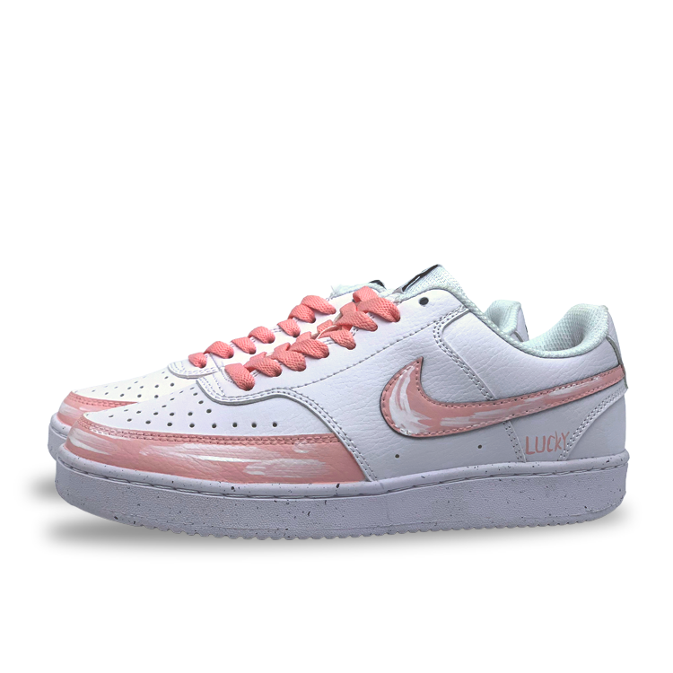 Nike Court Vision 1 Anti-Slip Wear-Resistant Low-Top Skateboard Shoes Men's White Pink купить в интернет-магазине Yoocart с быстрой доставкой по России.