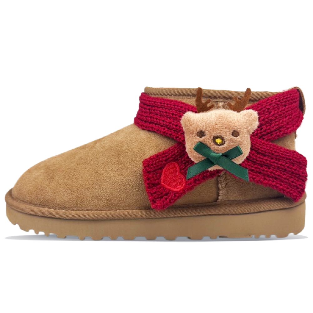 UGG CLASSIC ULTRA MINI Thermal Slip Resistant Ankle Length Snow Boots Women's Chestnut