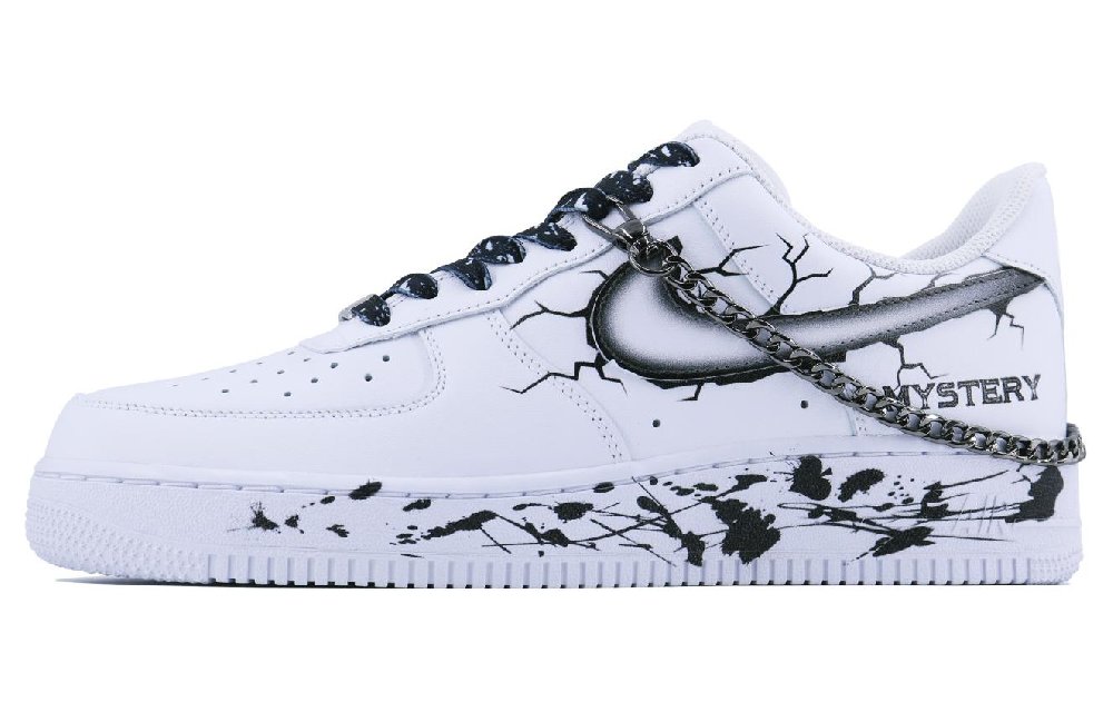 Nike Air Force 1 Slip Resistant Shock Absorbers With Abrasion Resistant Properties Low Top Skateboard Shoes GS White