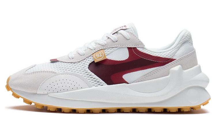 LiNing Square Radius Cushioning Anti-Slip And Wear-Resistant Low-Top Sports Casual Shoes Men's White Red