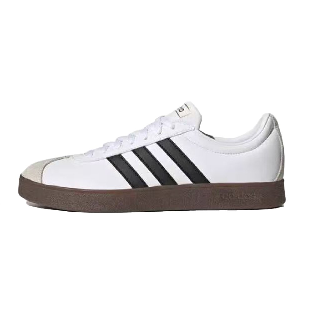 Adidas Neo VL Court 2.0 Anti Slip Wear Resistant Low Top Skateboard Shoes Unisex White Silver