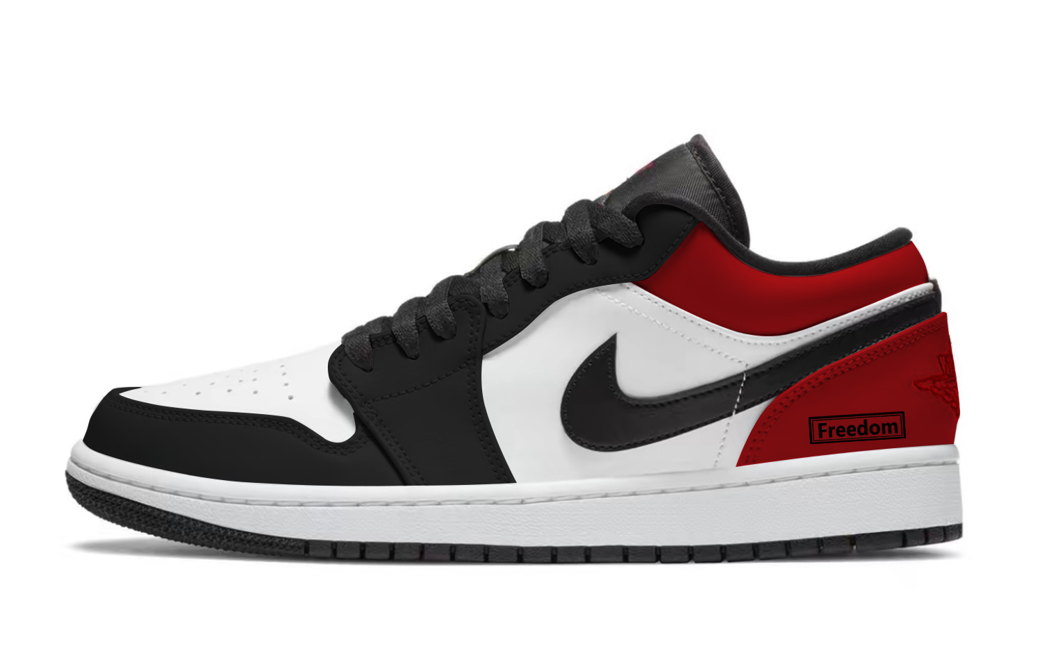 Jordan Air Jordan 1 Chicago Abrasion Resistant Low top Vintage Basketball Shoes Unisex Black Red