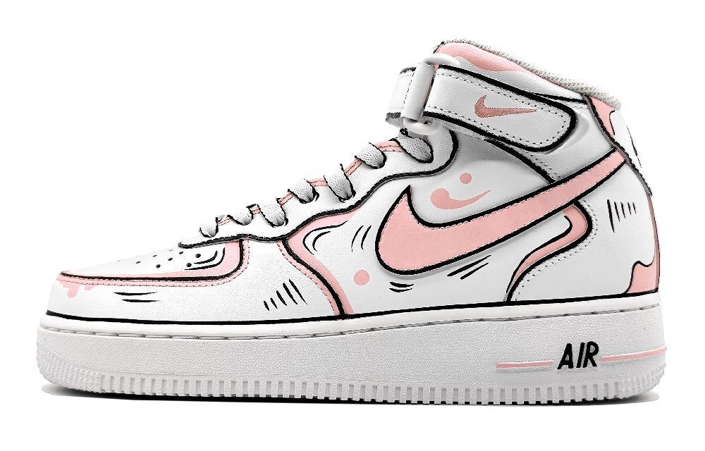 Nike Air Force 1 Mid LE Skateboard Shoes GS Pink Gray