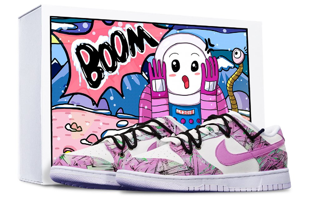 Nike Dunk Low Anti-Slip And Wear-Resistant Lightweight Low-Top Skateboard Shoes GS Rose Red