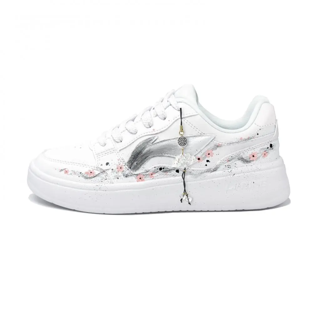 LiNing Acer Truncatum Abrasion Resistant Height Increasing Low top Skateboard Shoes Men's Gray Pink