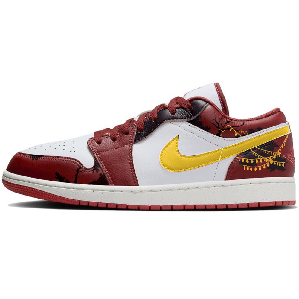 Jordan Air Jordan 1 Vintage Basketball Shoes Men's Low Top Red Gold