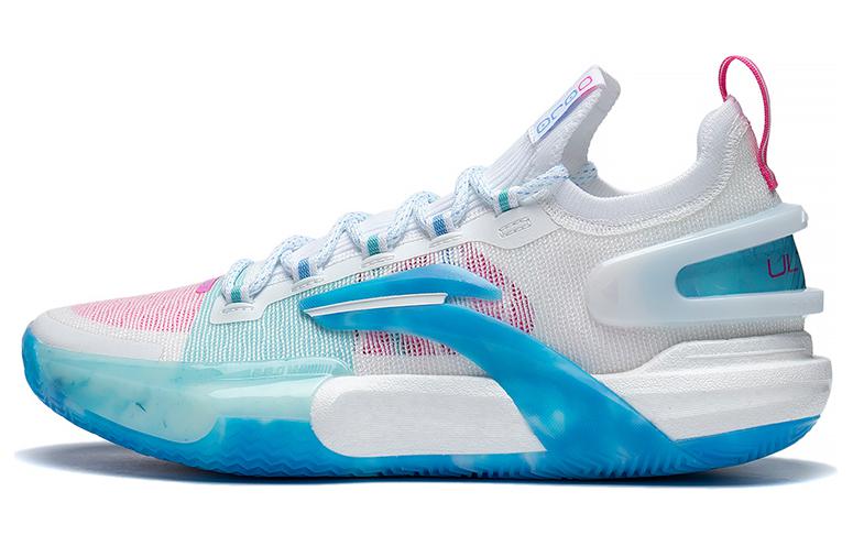 LiNing Speed 9 Ultra Low Cushioning Anti-Slip And Wear-Resistant Low-Top Basketball Shoes Men's White Blue Pink