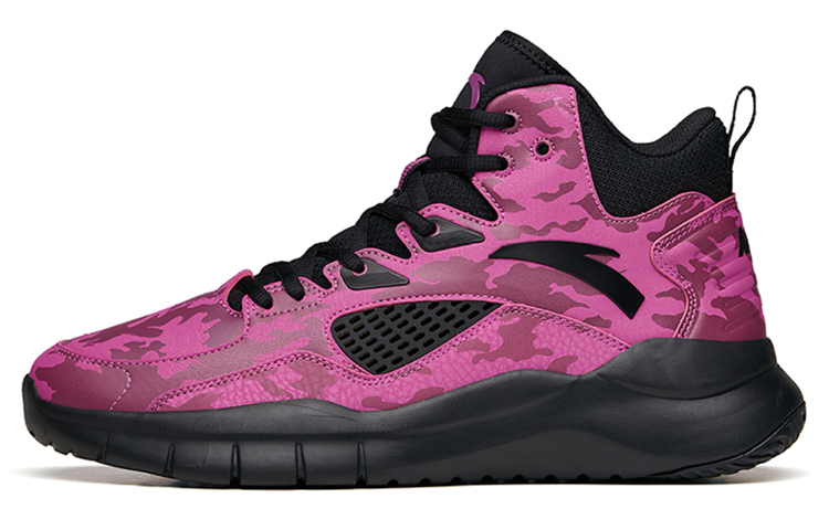 Anta Basketball Collection Cushioning Anti-Slip And Wear-Resistant High-Top Basketball Shoes Men's Black Purple