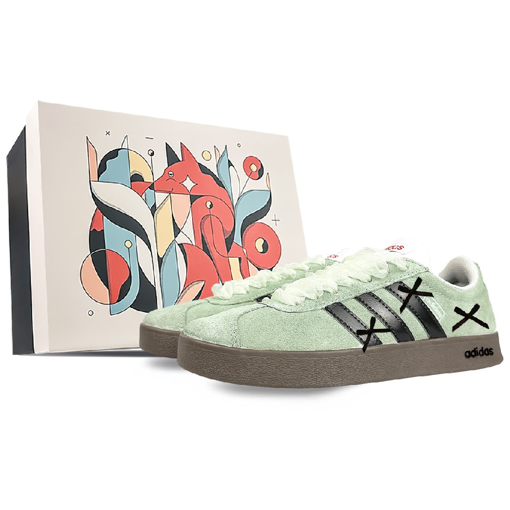 Adidas Neo Anti-Slip Wear-Resistant Low-Top Skateboard Shoes Unisex Green