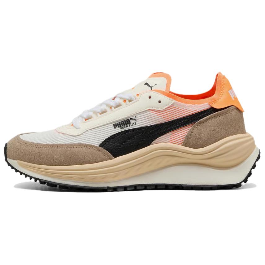 PUMA Cushioning Abrasion Resistant Support Low Top Running Shoes Unisex Brown White Orange