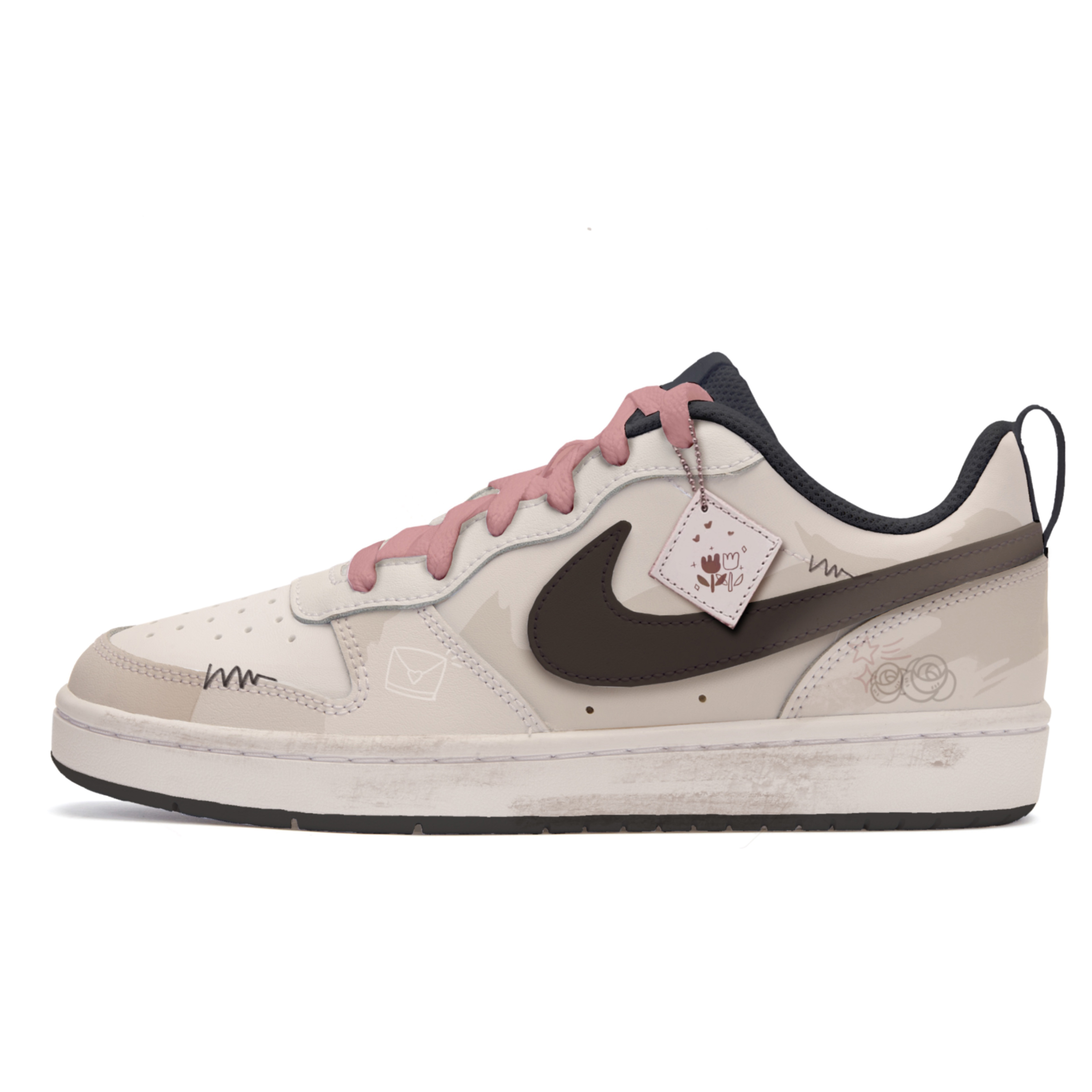 Nike Court Borough Skateboard Shoes Women's Low-Top Black/Brown купить в интернет-магазине Yoocart с быстрой доставкой по России.