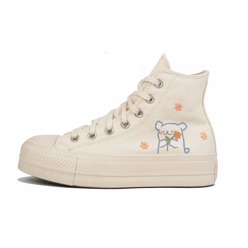 Converse Chuck Taylor All Star Anti-Slip And Wear-Resistant Coverage High-Top Canvas Shoes Women's Beige