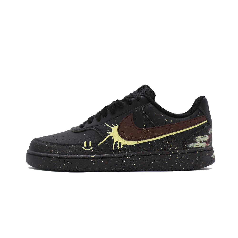 Nike Court Vision Low Top Skateboard Shoes Unisex Black Red