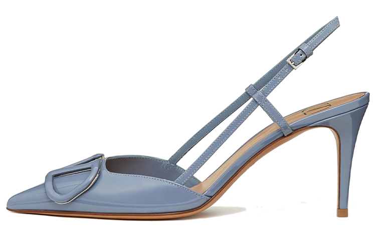 Valentino VLogo Signature Slim Heel High Heels 8cm Women's Sky Blue
