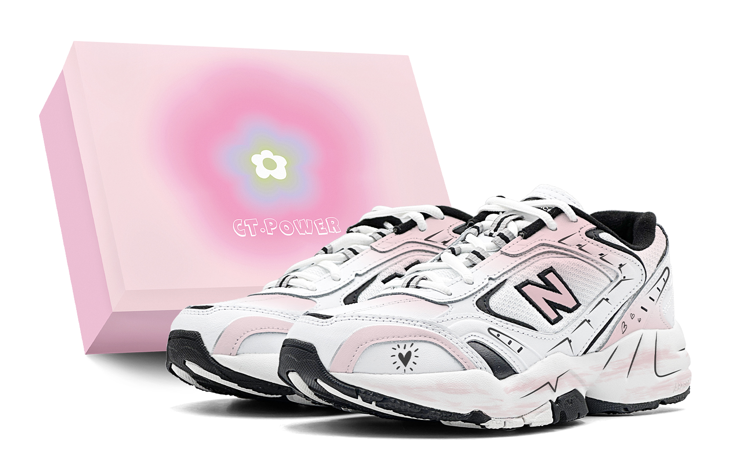 New Balance NB 452 Anti-Slip Wear-Resistant Low-Top Running Shoes Women's White Pink
