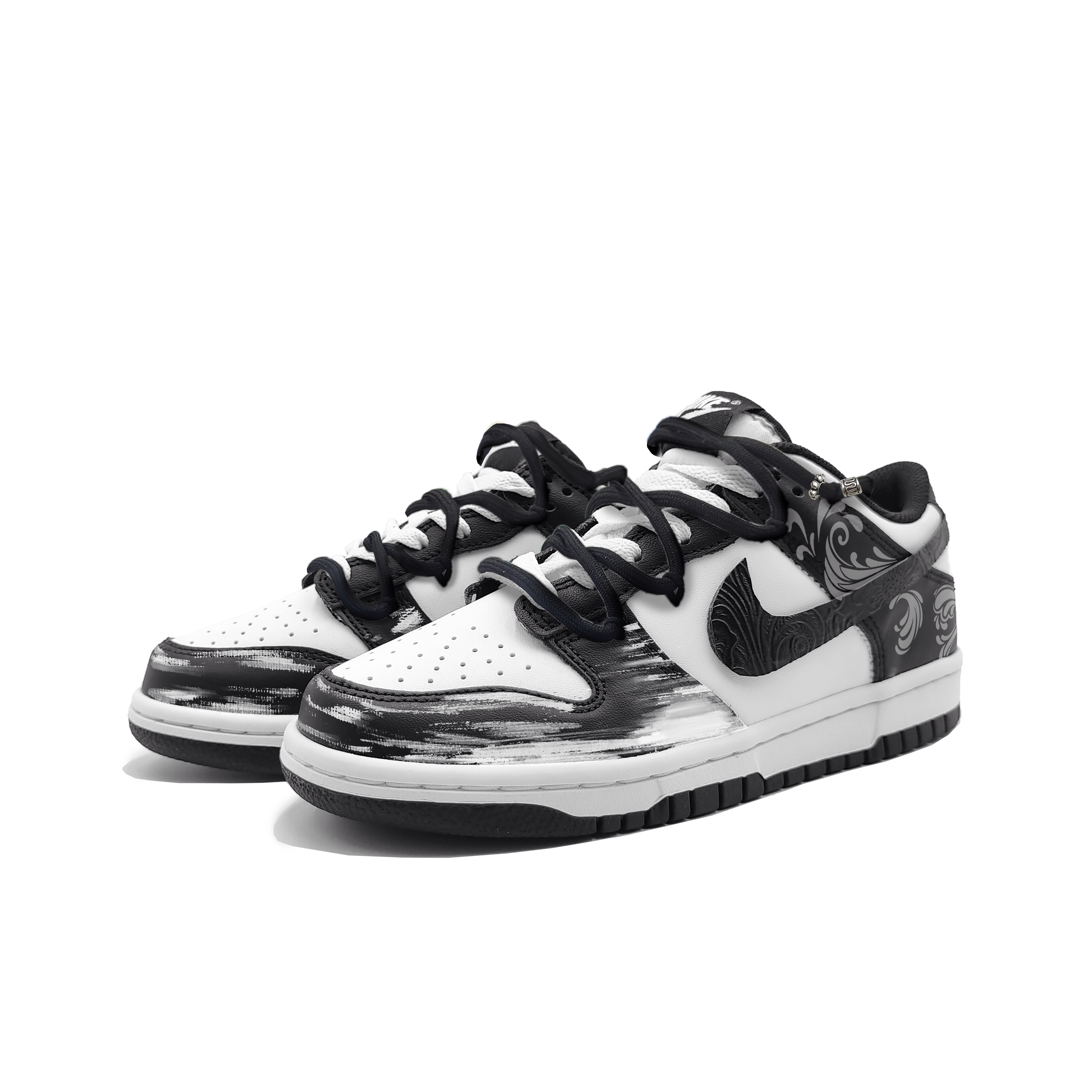 Nike Dunk Ink Wave Surge Cushioning, Wear Resistant Low Top Skateboard Shoes Unisex Black White купить в интернет-магазине Yoocart с быстрой доставкой по России.