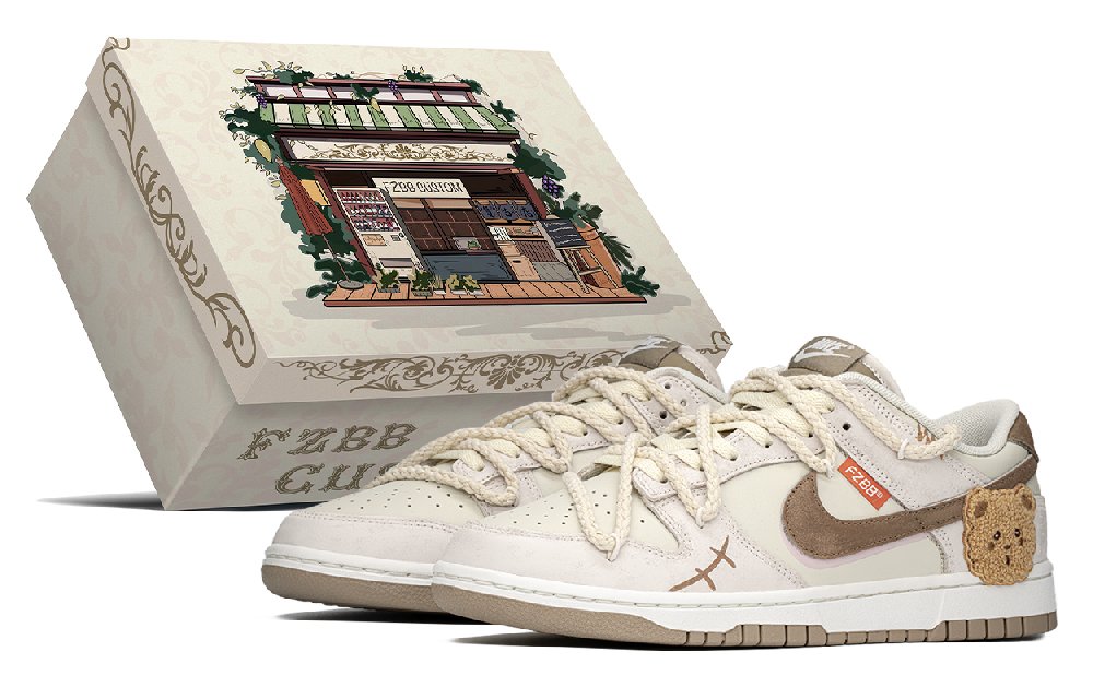 Nike Dunk Anti-Slip And Wear-Resistant Lightweight Height Increasing Low-Top Skateboard Shoes Unisex Khaki Brown