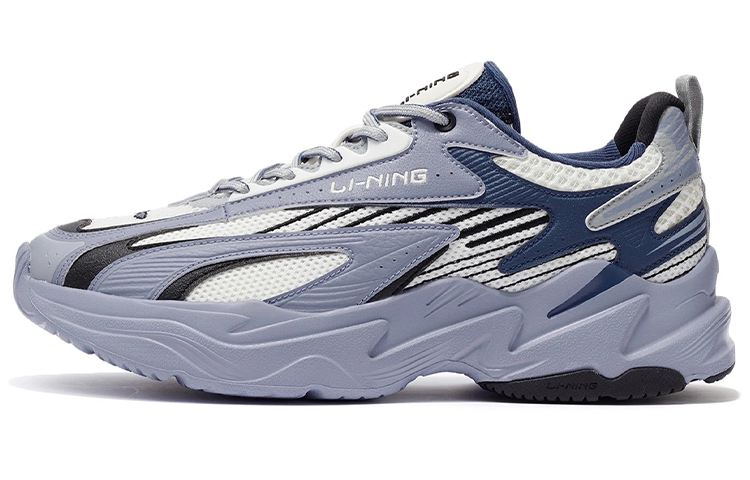 LiNing Meteor Cushioning, Slip Resistant, Abrasion Resistant, Rebound Low Top Casual Shoes Men's White Blue