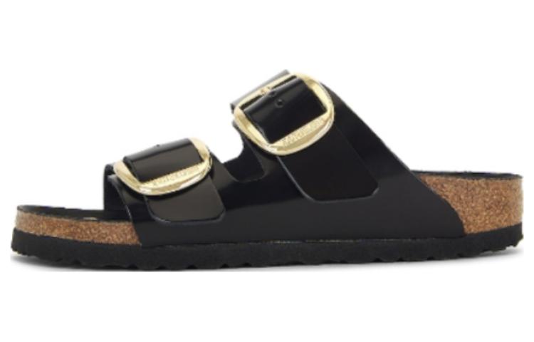 Birkenstock Women's Arizona Big Buckle Natural Patent Leather Narrow 'Black' Women's